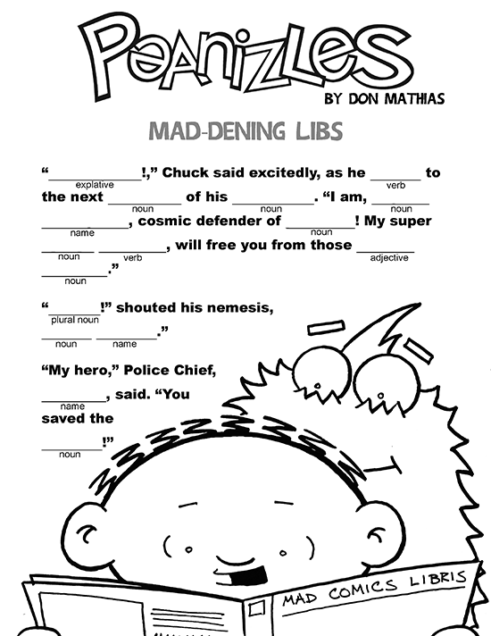 Peanizles Style Mad Libs