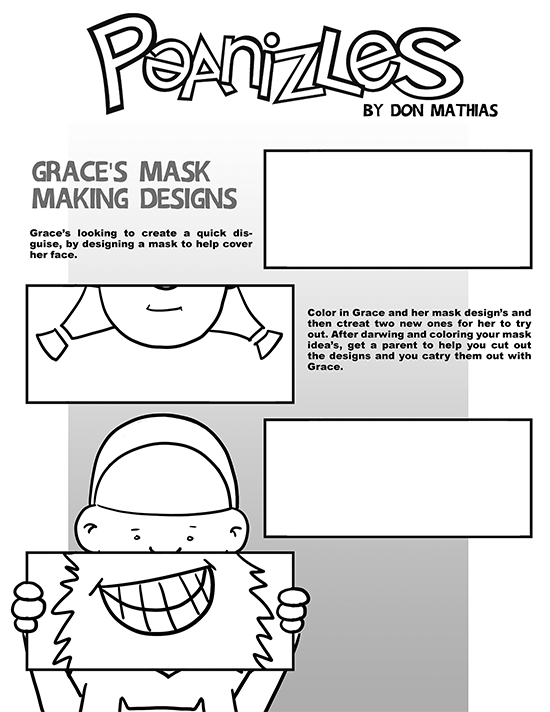 Peanizles Activity Page 8 Grace's Mask Making Design
