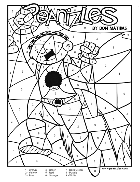 Peanizles Activity Page 9 - Color By Number Color By Number